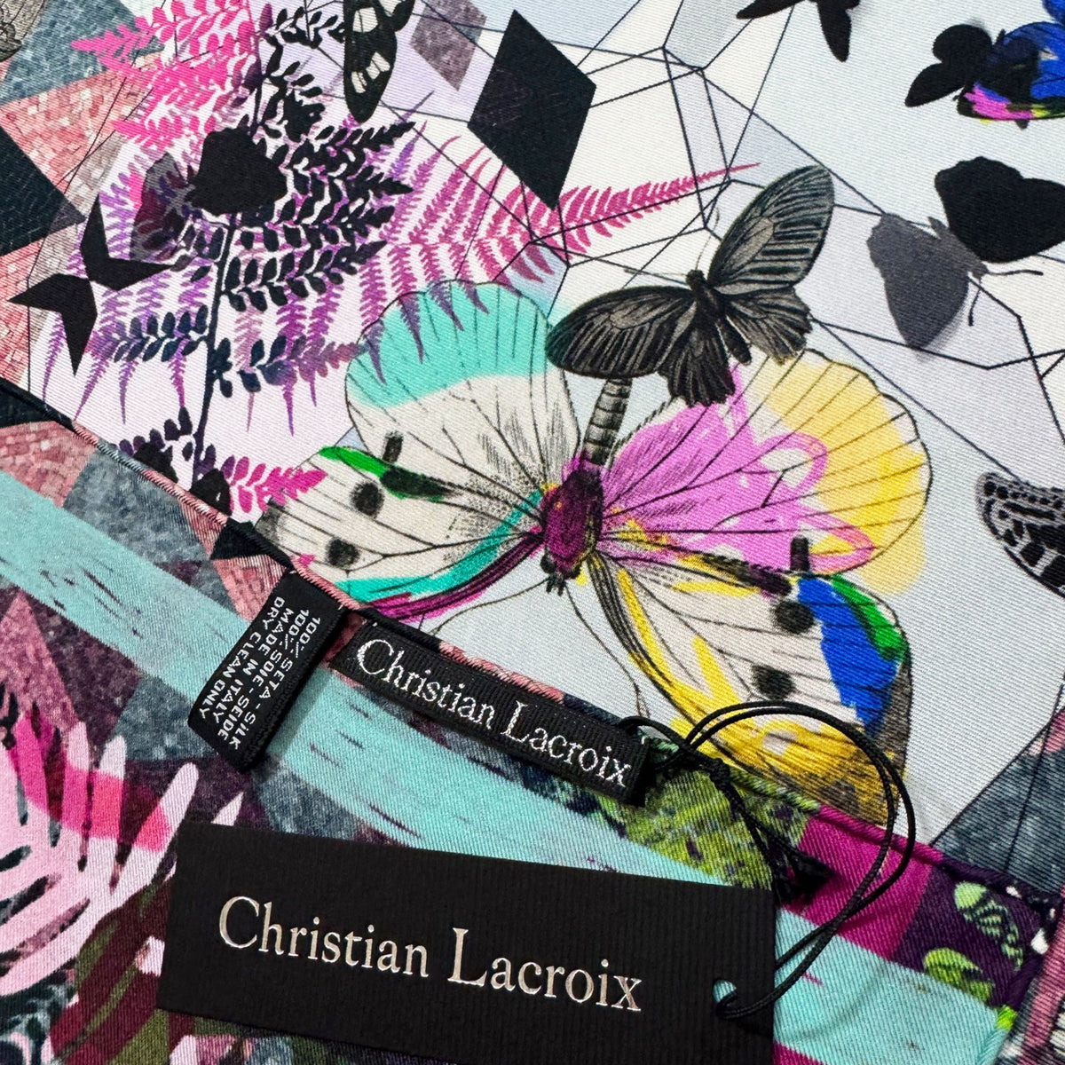 Christian Lacroix Scarf Butterflies - Square Twill Silk Foulard