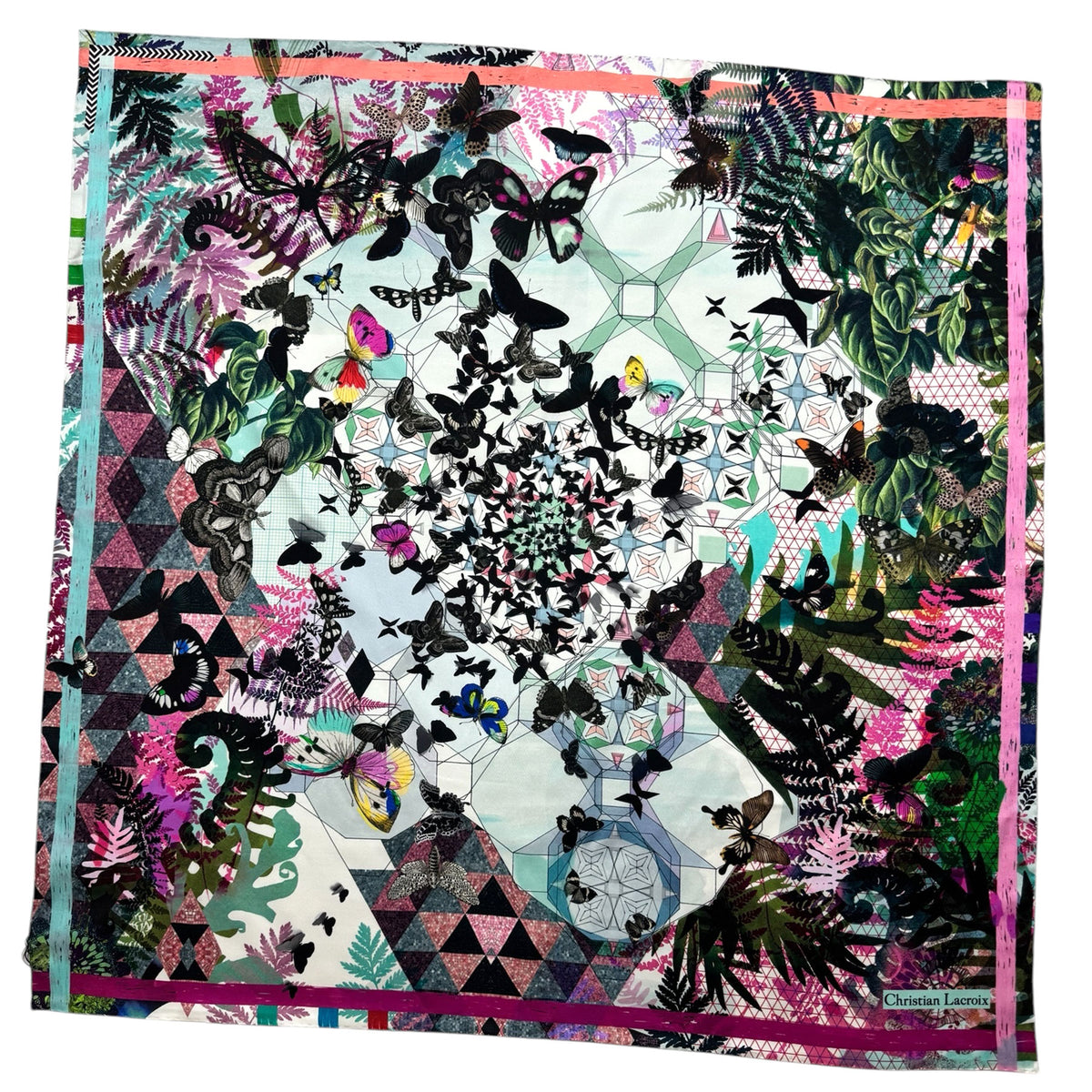 Christian Lacroix Scarf Butterflies - Square Twill Silk Foulard