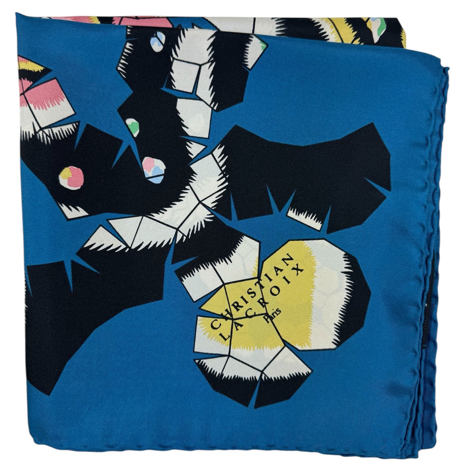 Christian Lacroix Scarf Dark Blue Fashion - Square Twill Silk Foulard