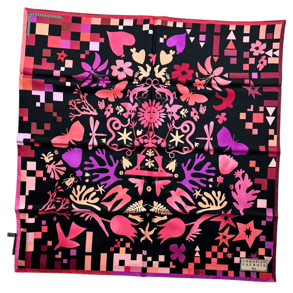 Christian Lacroix Scarf - Square Twill Silk Foulard Made In Italy