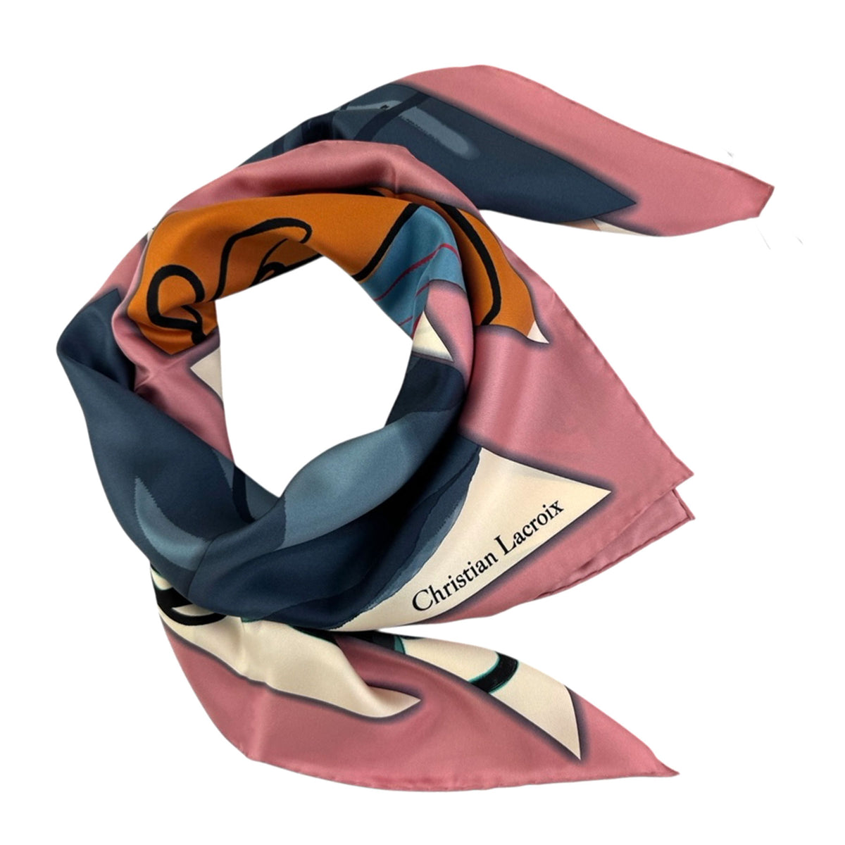 Christian Lacroix Scarf Signature Fashion Model - Square Twill Silk Foulard
