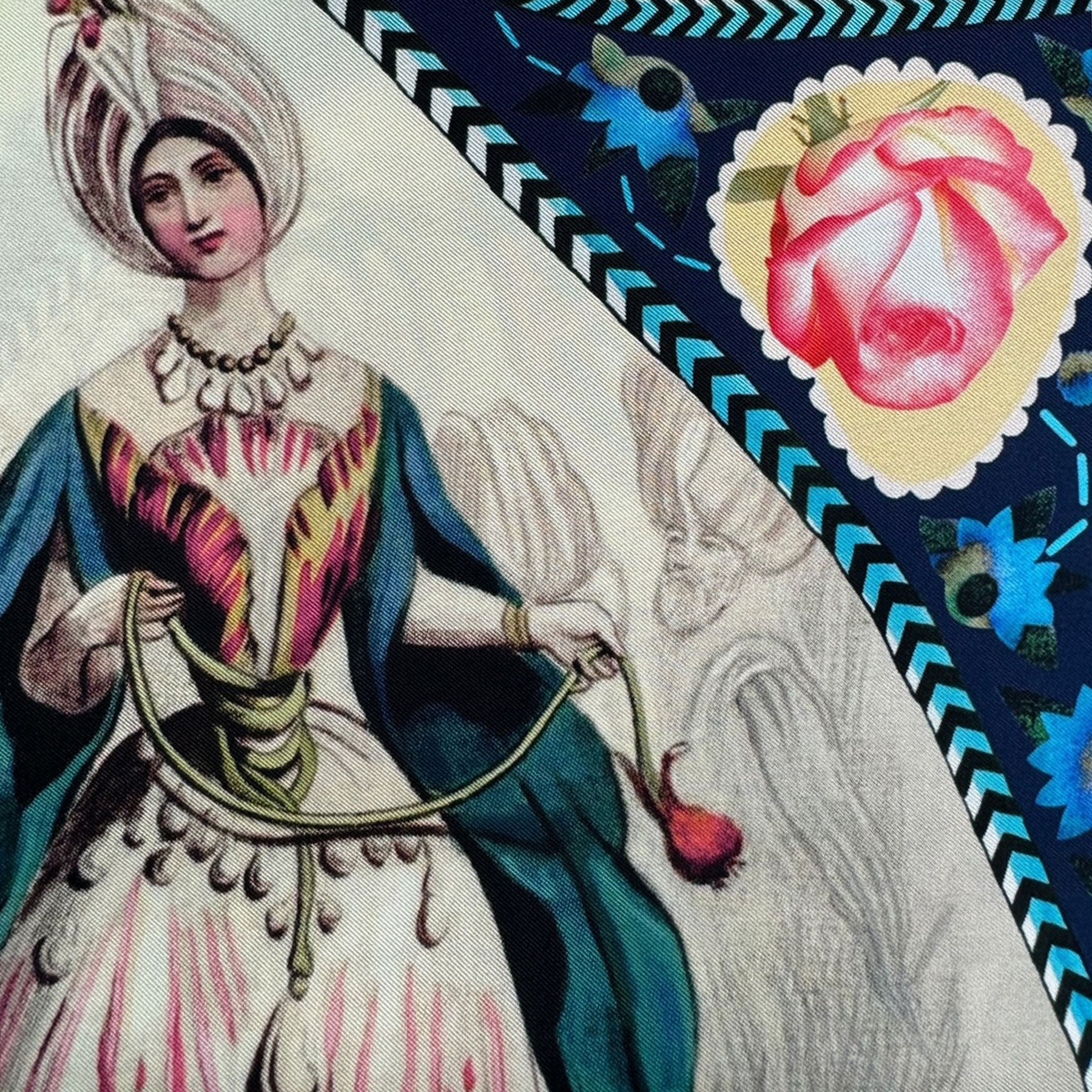 Christian Lacroix Scarf Floral Butterfly - Square Twill Silk Foulard - Made In Italy
