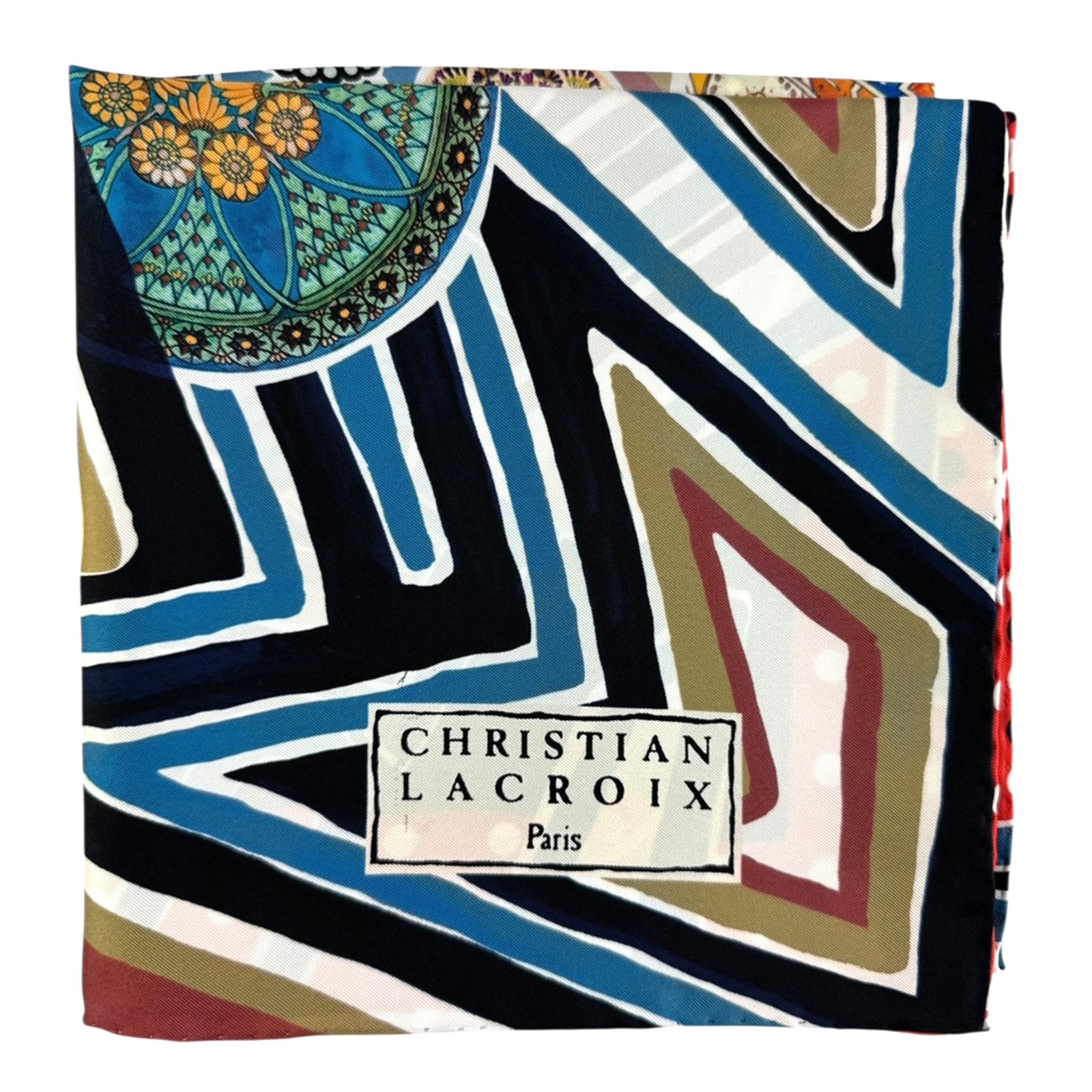 Christian Lacroix Scarf Geometric Flowers - Square Twill Silk Foulard
