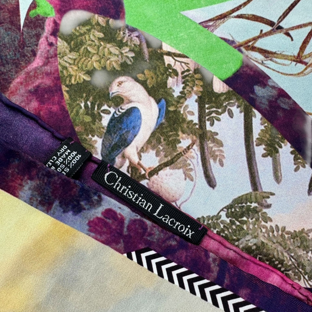 Christian Lacroix Scarf Animal &amp; Birds Print - Twill Silk Square Foulard