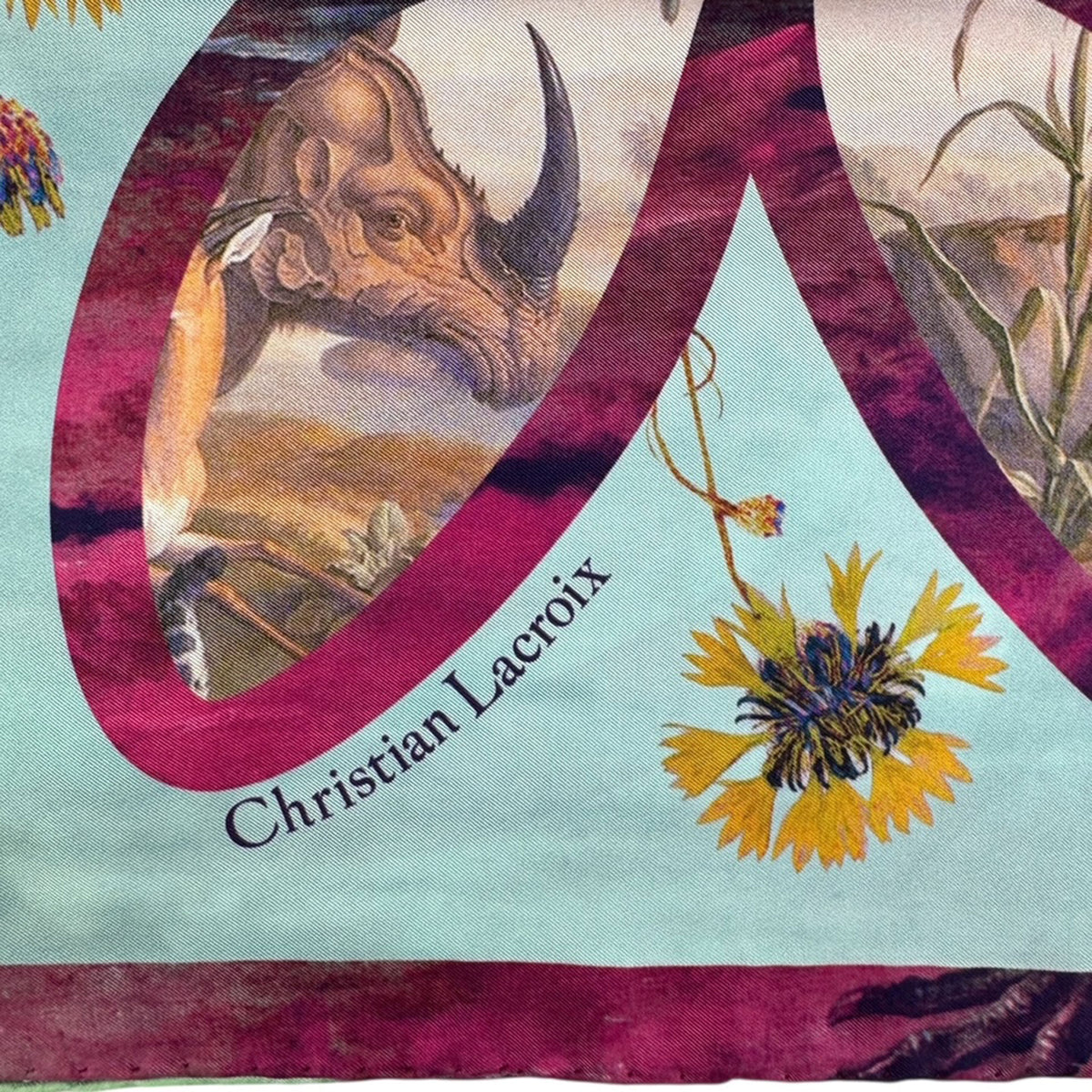 Christian Lacroix Scarf Animal &amp; Birds Print - Twill Silk Square Foulard