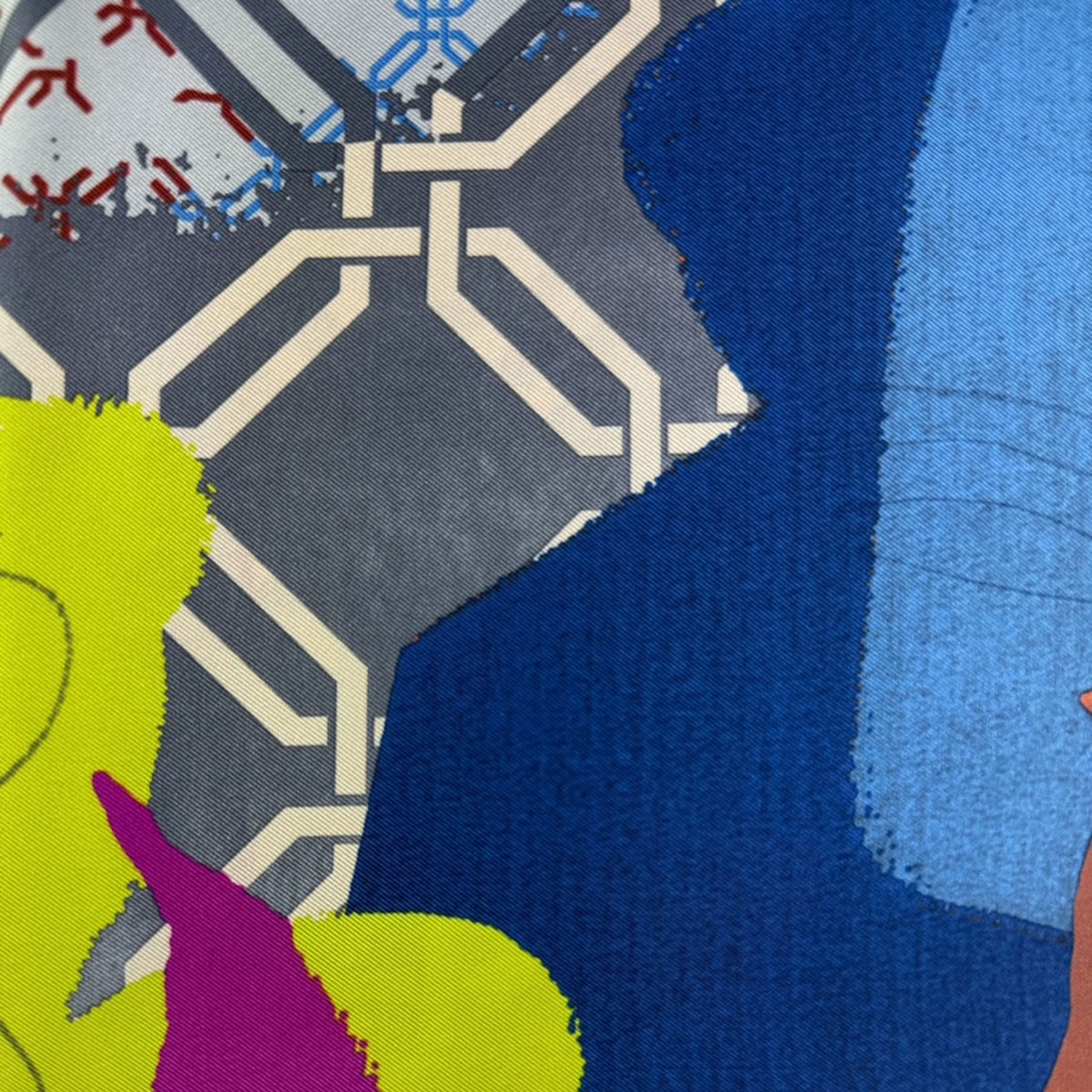 Christian Lacroix Scarf Gray Original Abstract Design - Twill Silk Square Foulard