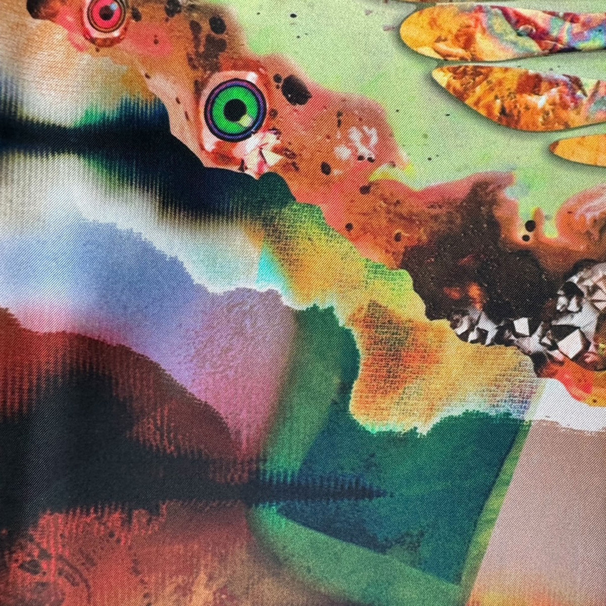 Christian Lacroix Scarf Original Heart &amp; Logo Design - Twill Silk Square Foulard