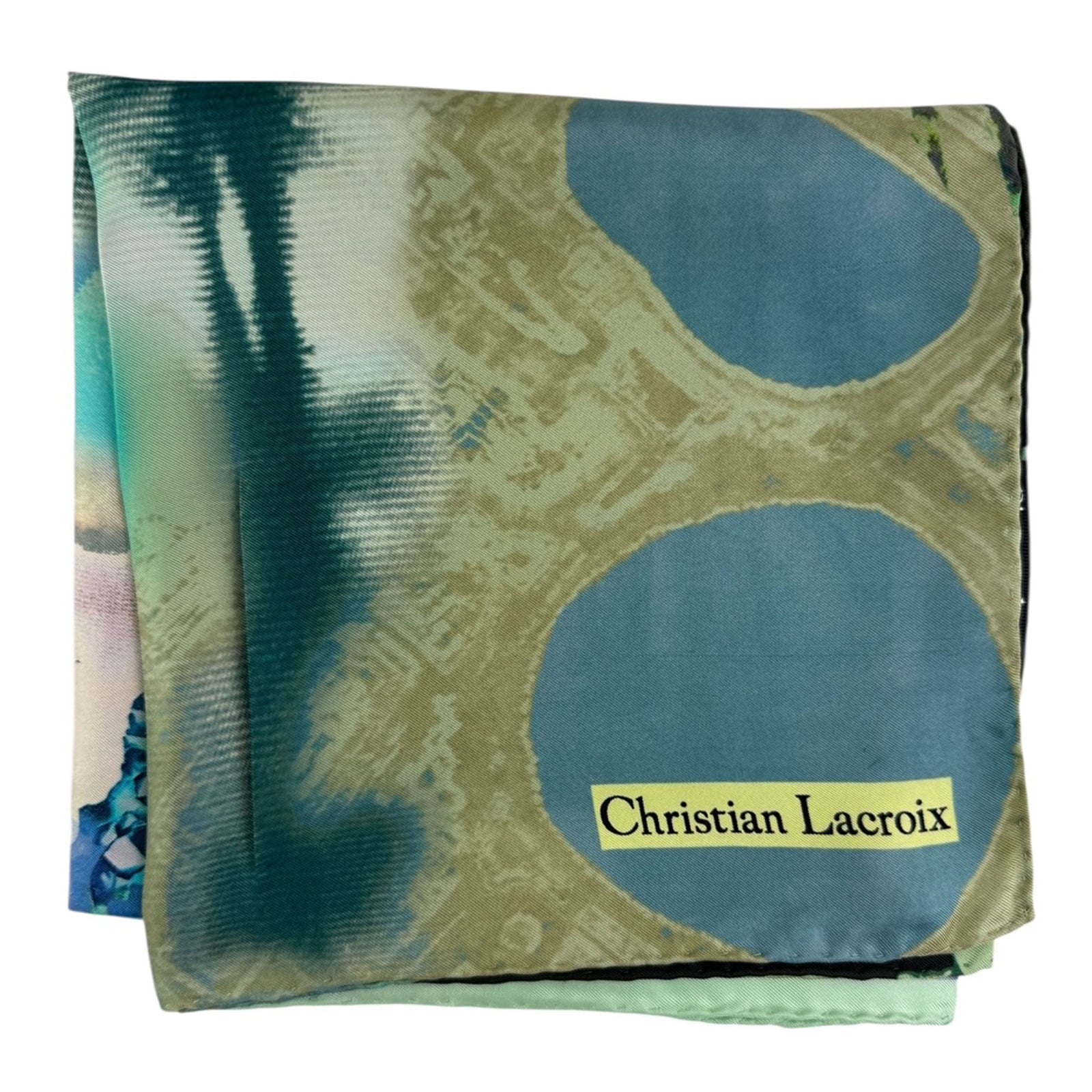 Christian Lacroix Scarf Abstract Heart & Logo Design - Twill Silk Square Foulard