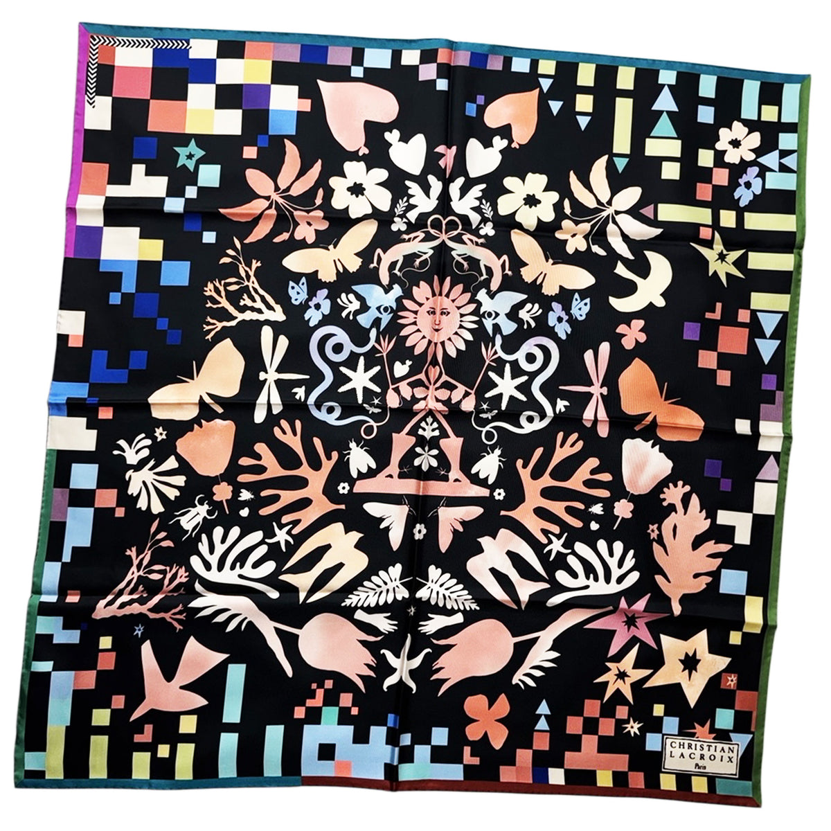 Christian Lacroix Scarf Black Tree Of Life - Twill Silk Square Foulard