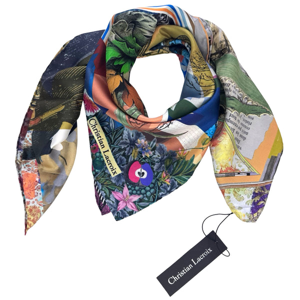 Christian Lacroix クリスチャンラクロワ　シルク　超大判スカーフ Christian Lacroix Scarf Collage - Twill Silk Square Foulard - Como