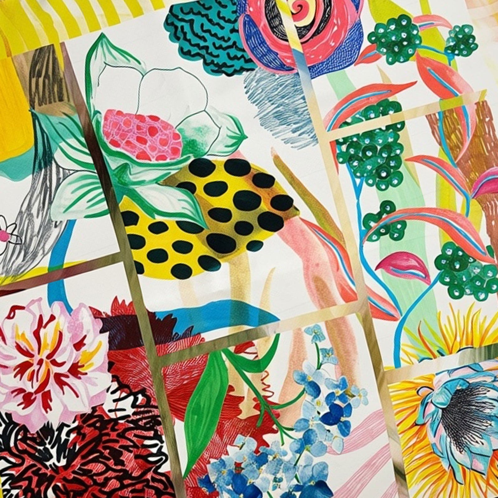 Christian Lacroix Scarf Floral - Twill Silk Square Foulard