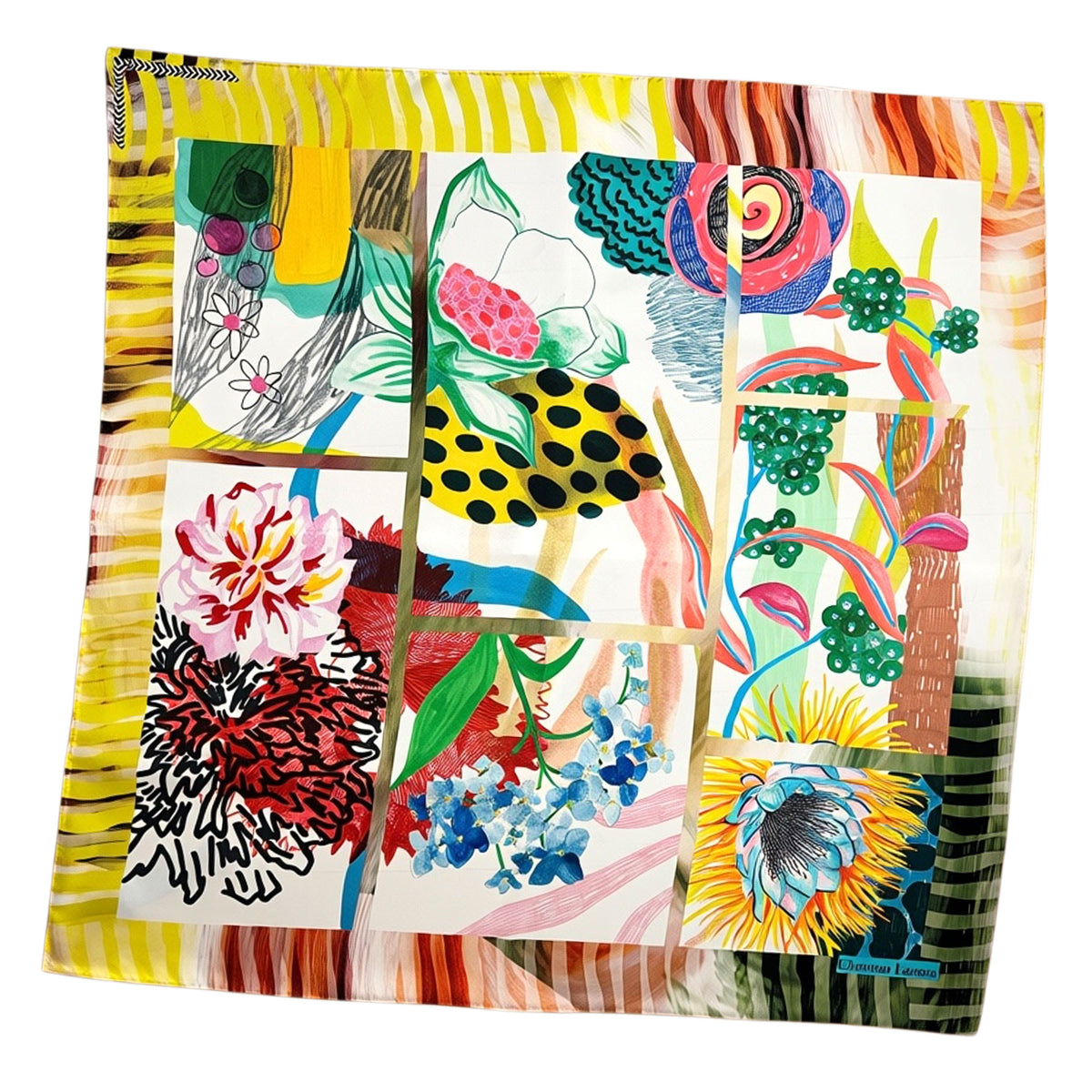 Christian Lacroix Scarf Floral - Twill Silk Square Foulard