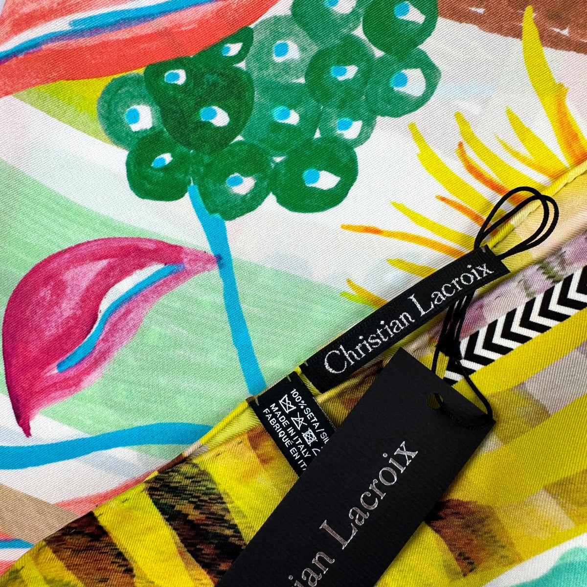 Christian Lacroix Scarf Floral - Twill Silk Square Foulard