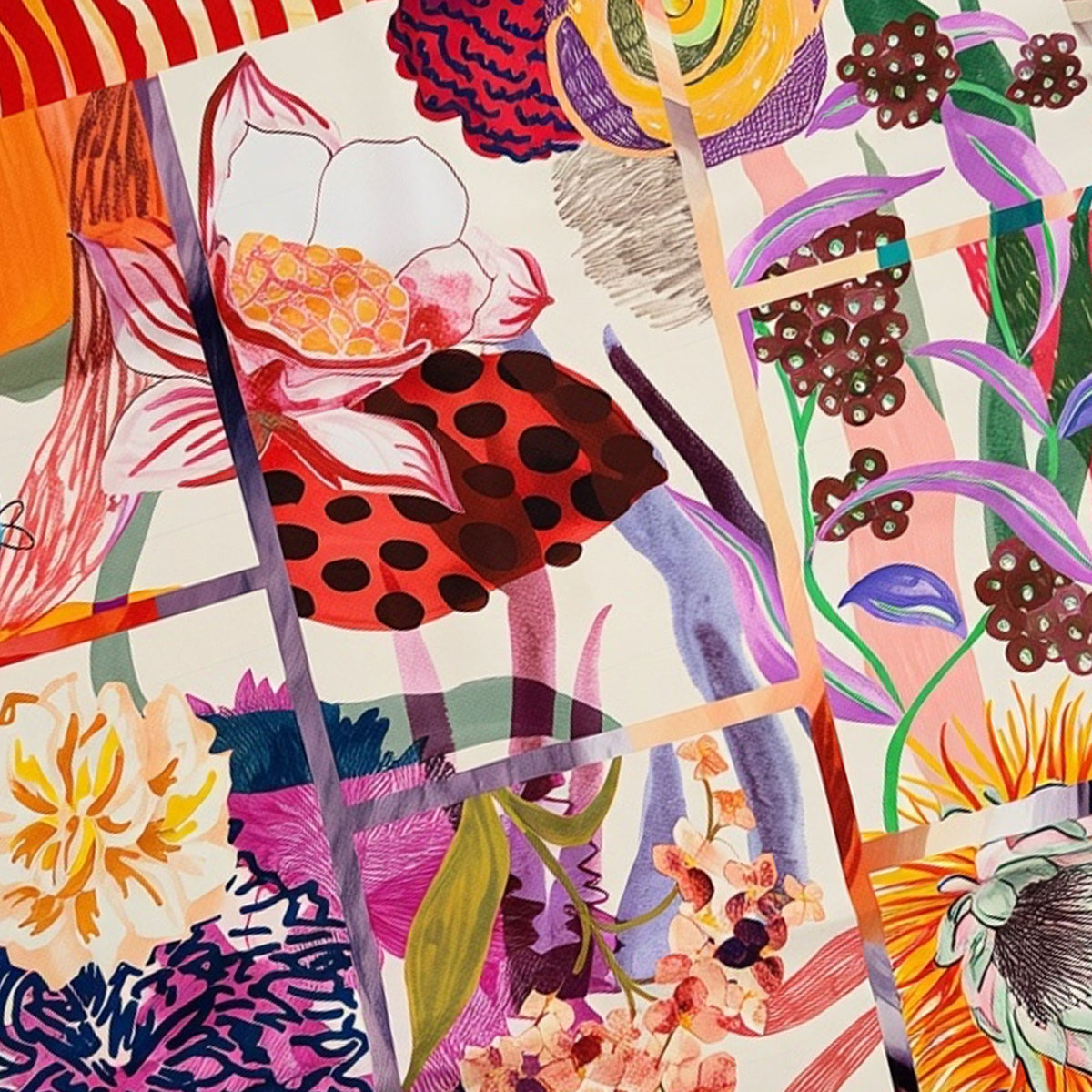 Christian Lacroix Scarf Floral Design - Twill Silk Square Foulard