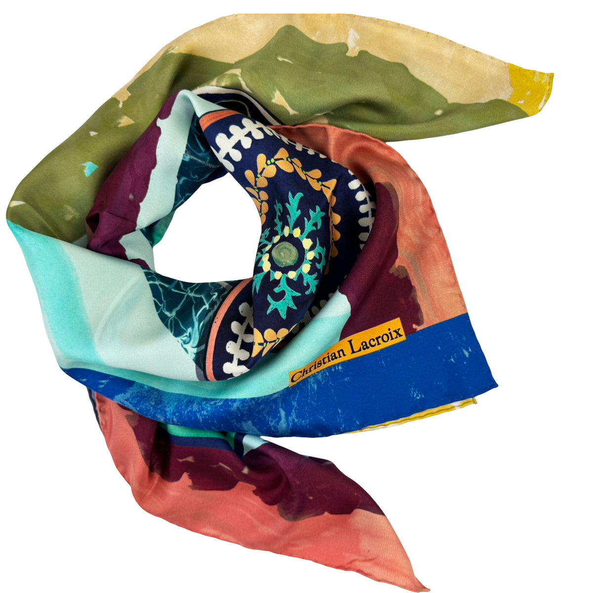 Genuine Christian Lacroix Twill Silk Square Foulard