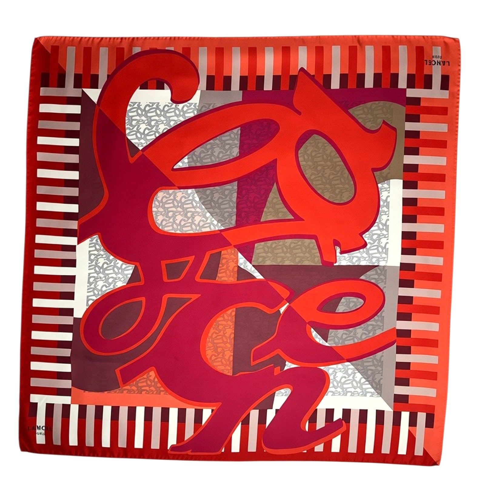 Lancel Paris Scarf Red Logo 