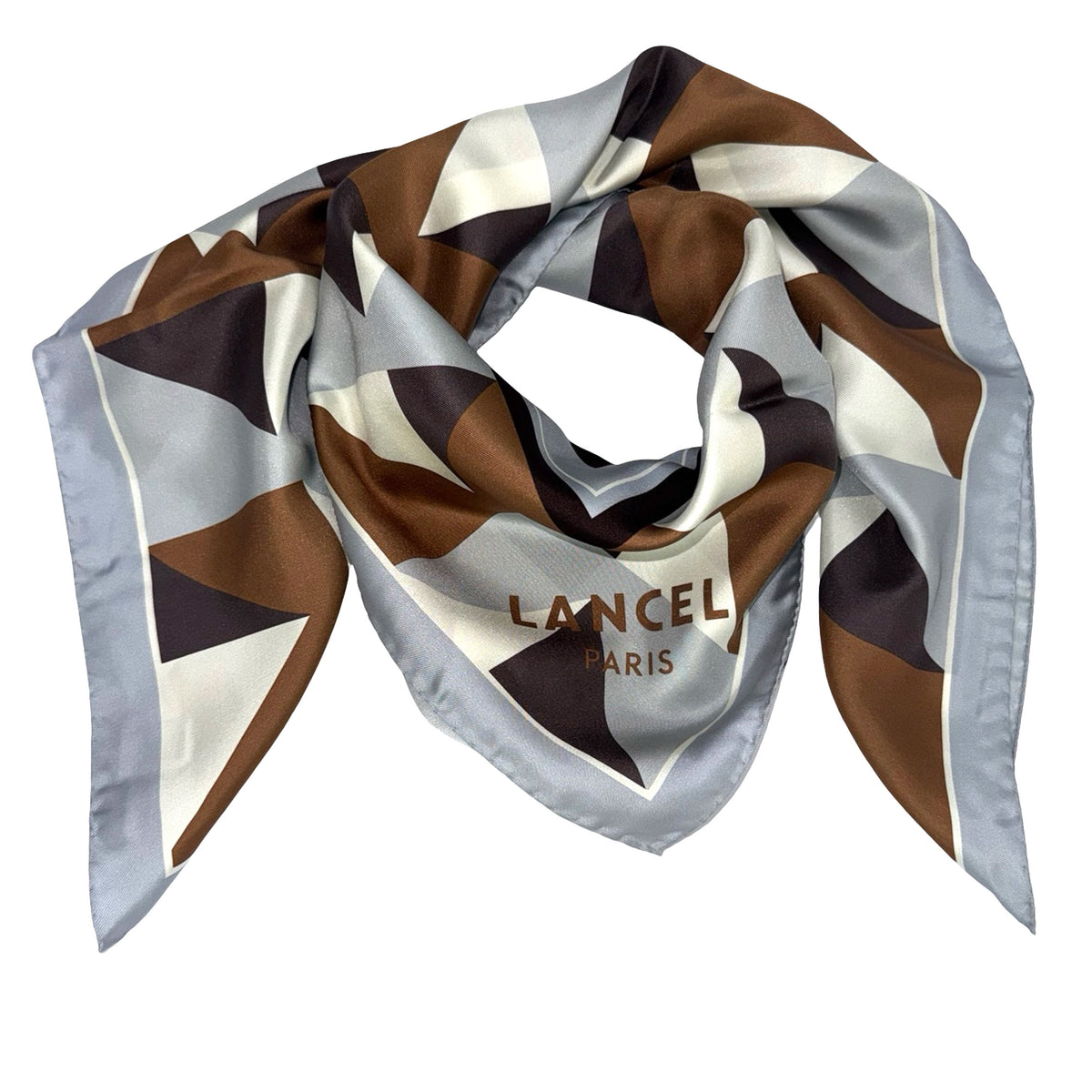 Lancel Paris Scarf Brown Gray 
