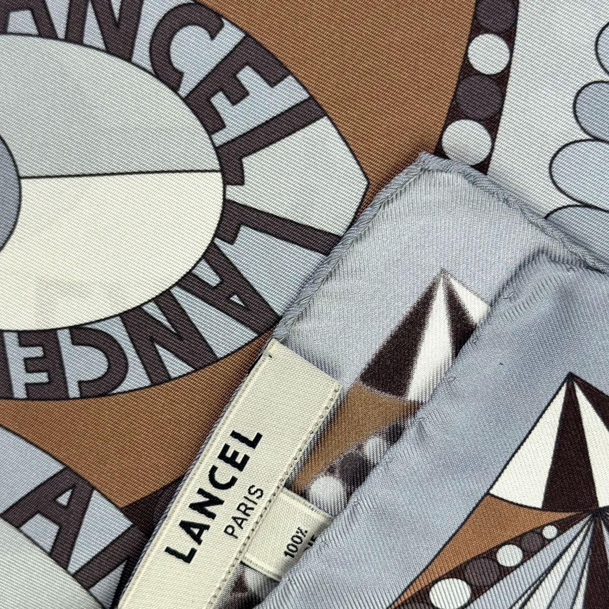 Lancel Paris Scarf Brown Gray 