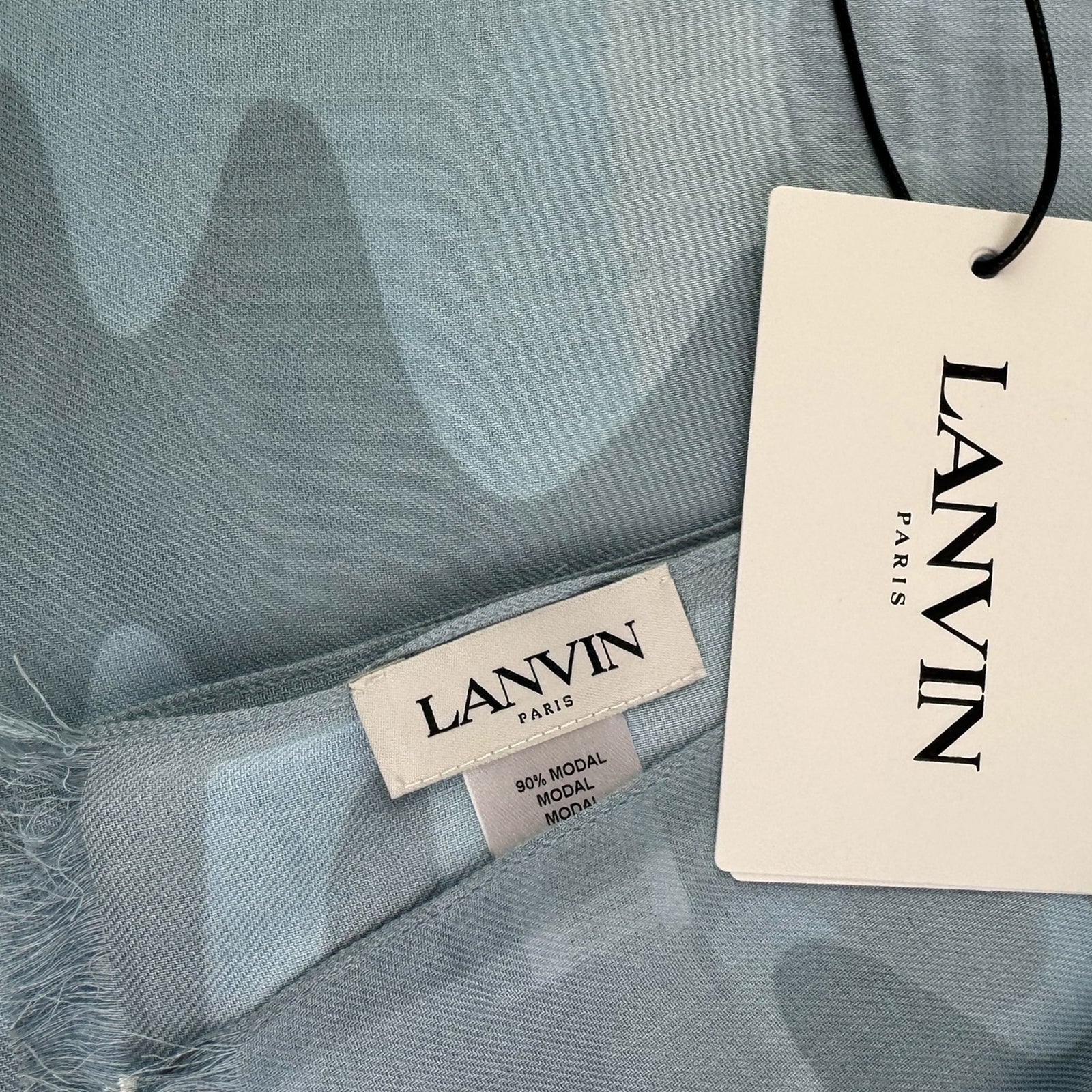 Lanvin Scarf Light Blue Camo - Cashmere Modal Shawl