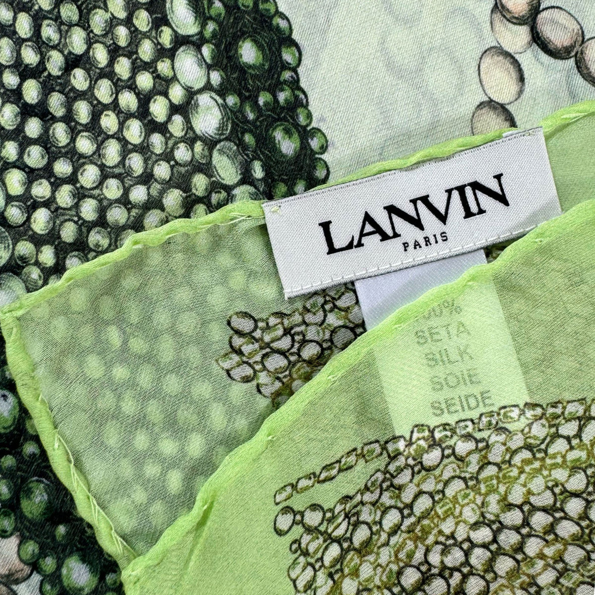Lanvin Scarf Curb Laces Green - Chiffon Silk Shawl SALE