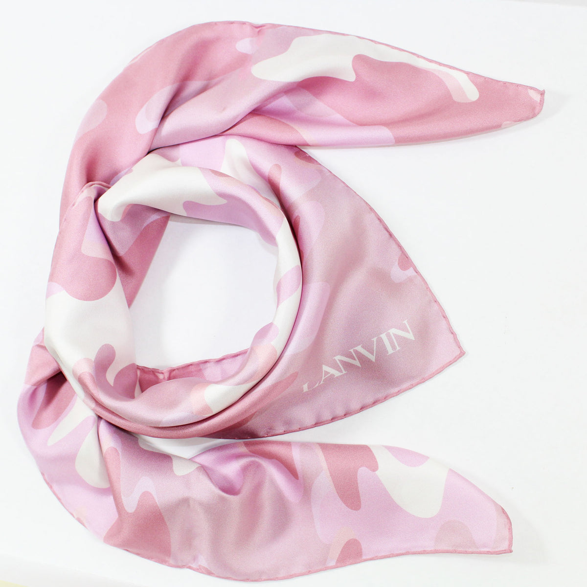 Lanvin Scarf Pink Camo - Twill Silk Square Foulard FINAL SALE