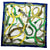 Lanvin Scarf Royal Blue Lime Design - Twiil Silk Square Foulard