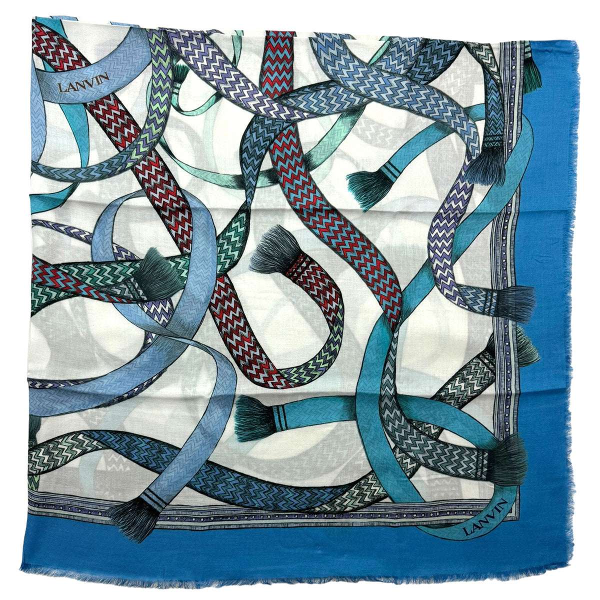 Lanvin Scarf Blue Design New