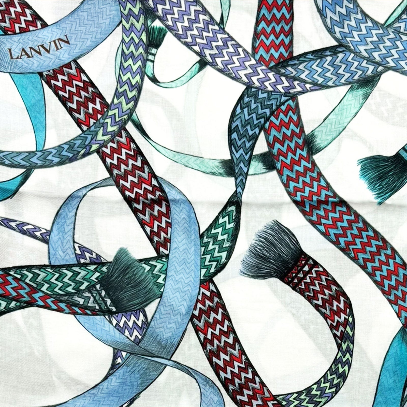 Lanvin Scarf Blue Design - Extra Large Wrap