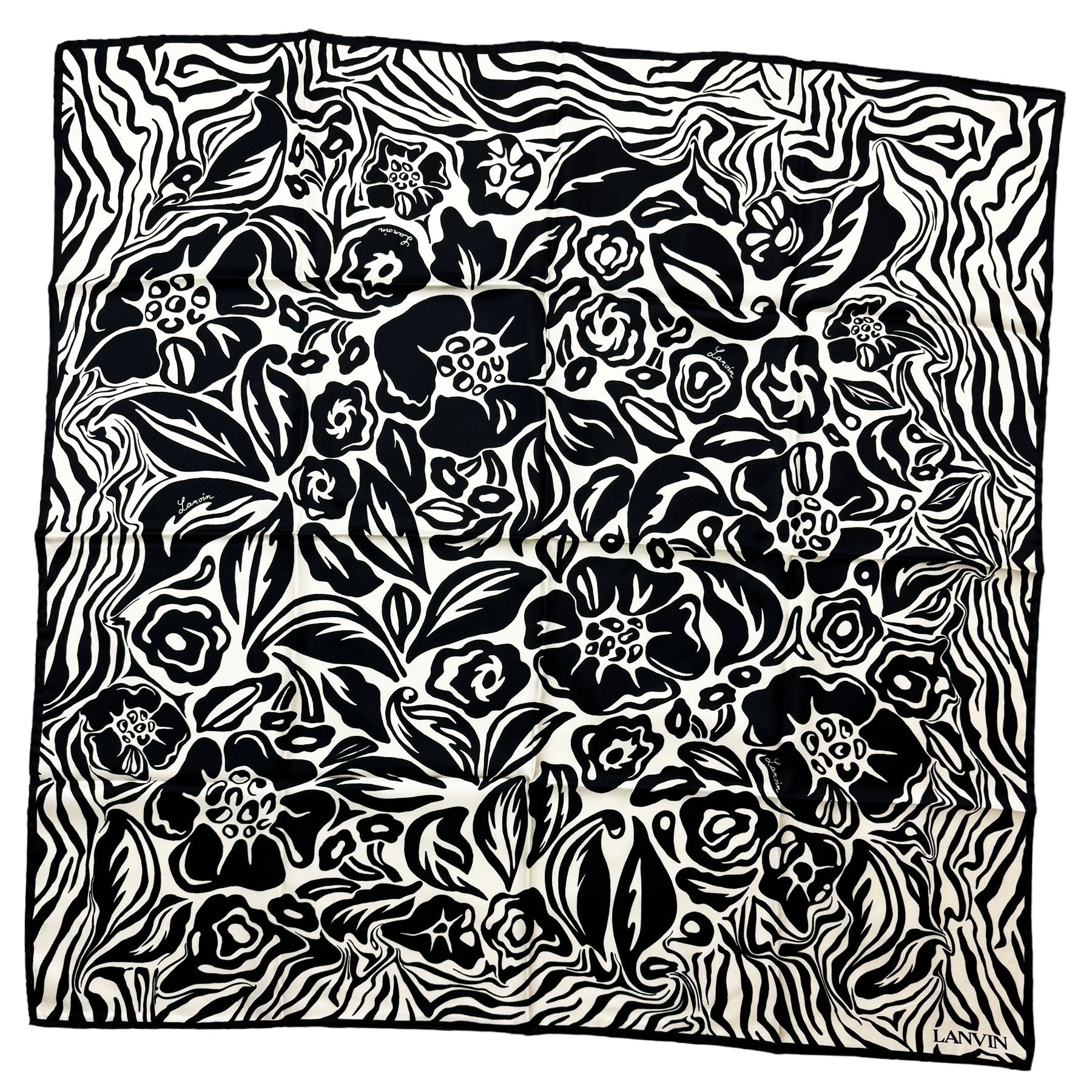 Lanvin Scarf Black White Design 