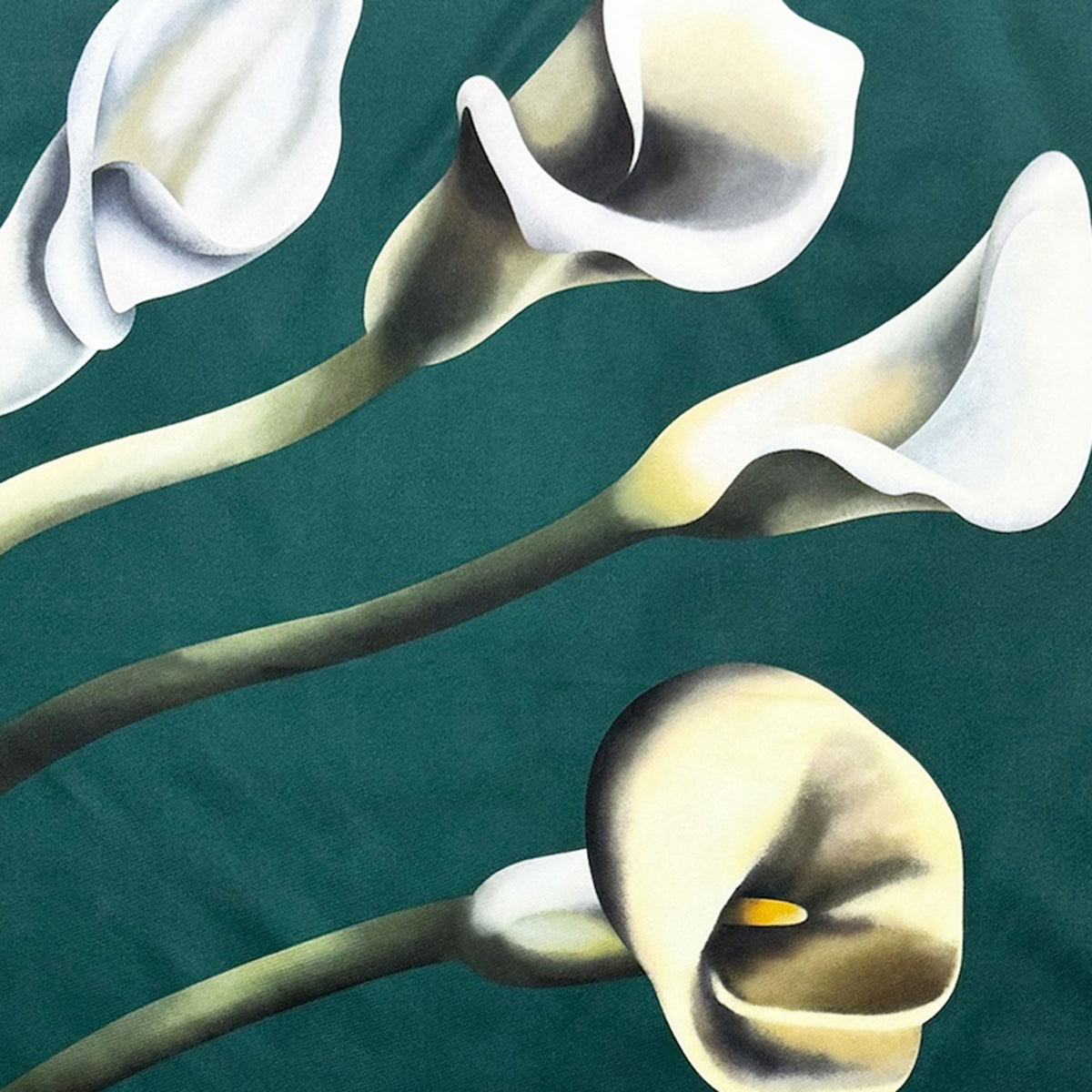 Lanvin Scarf Green Calla Lily Floral