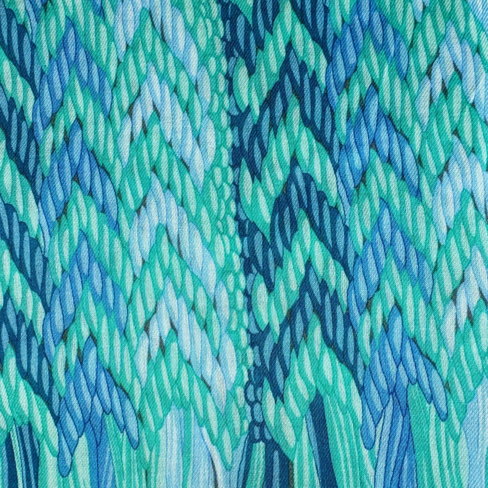 Lanvin Scarf Aqua Blue Weave & Fringe Design - Cashmere Blend Shawl SALE