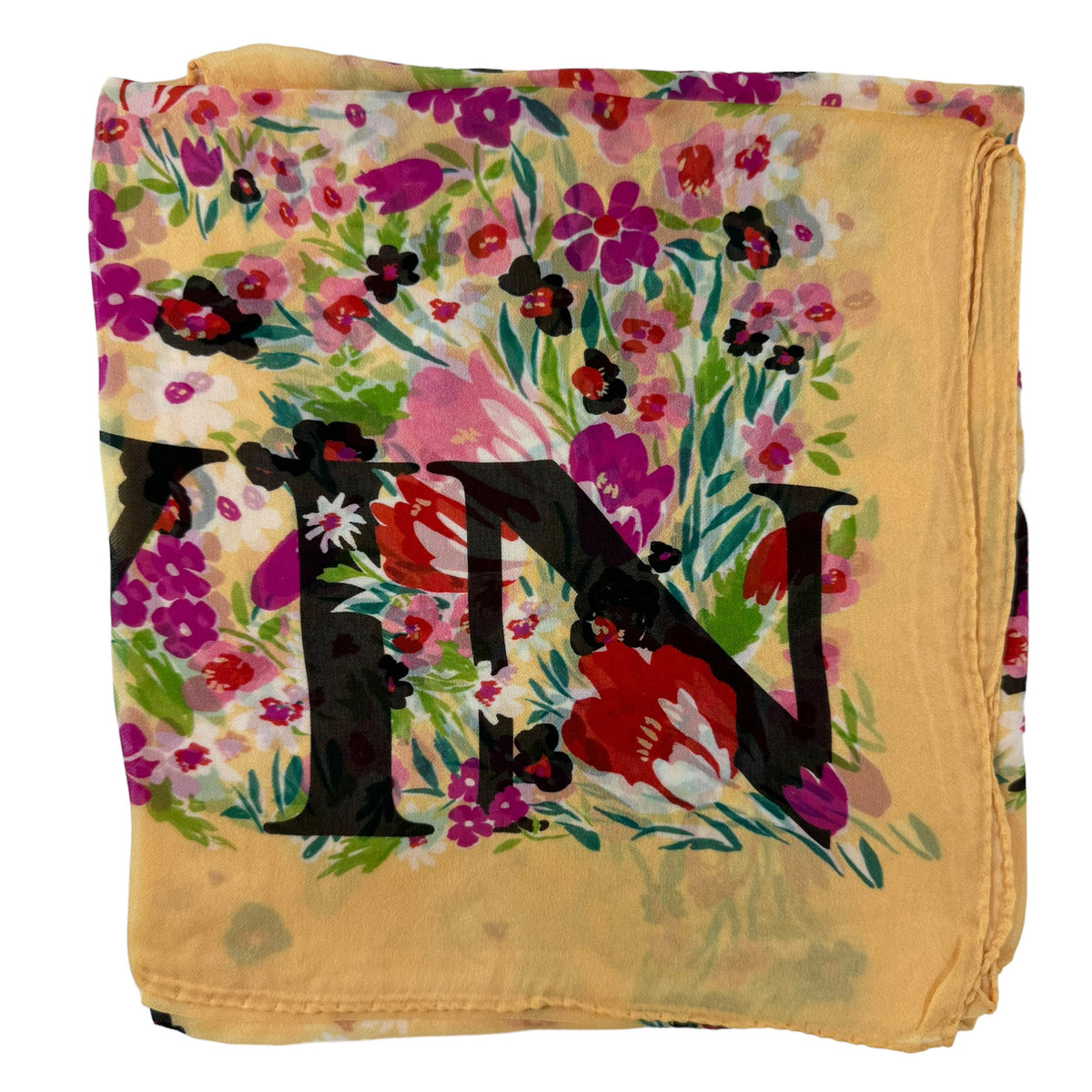 Lanvin Scarf Yellow Floral Design 
