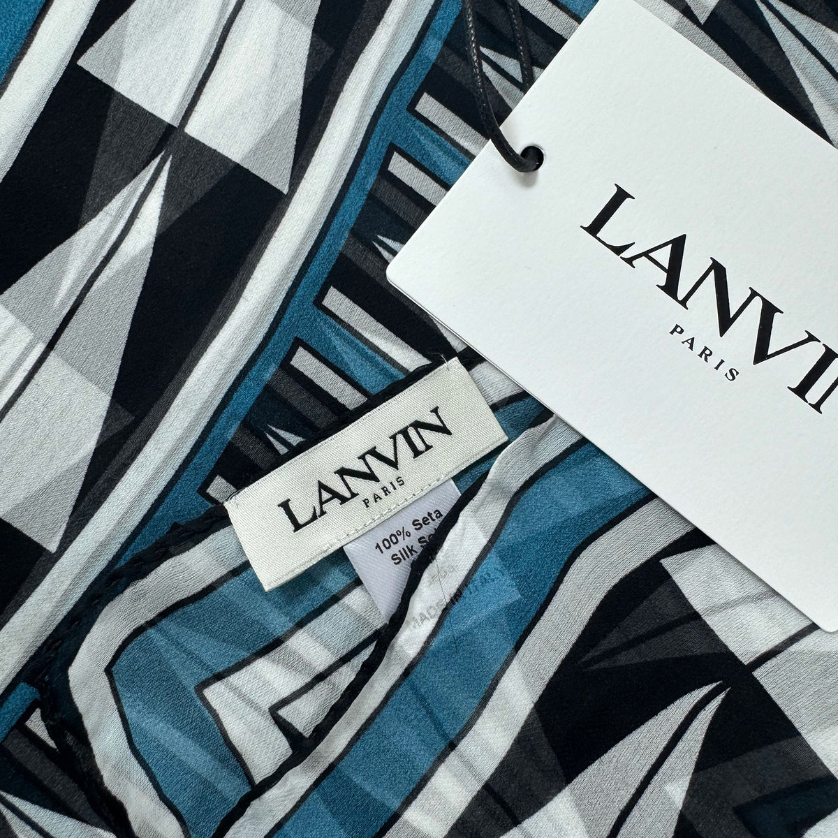 Lanvin Scarf Black White Dark Blue