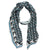 Lanvin Scarf Black White Dark Blue Design - Chiffon Silk Shawl