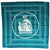 Lanvin Scarf Green Blue Chevron Design - Twill Silk Scarf