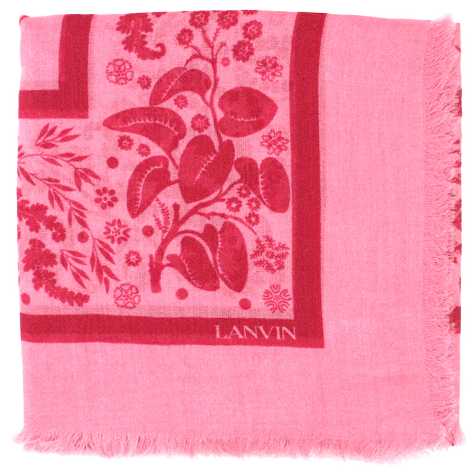 Lanvin Scarf Pink 22 Faubourg S Honore - Wool Square Foulard