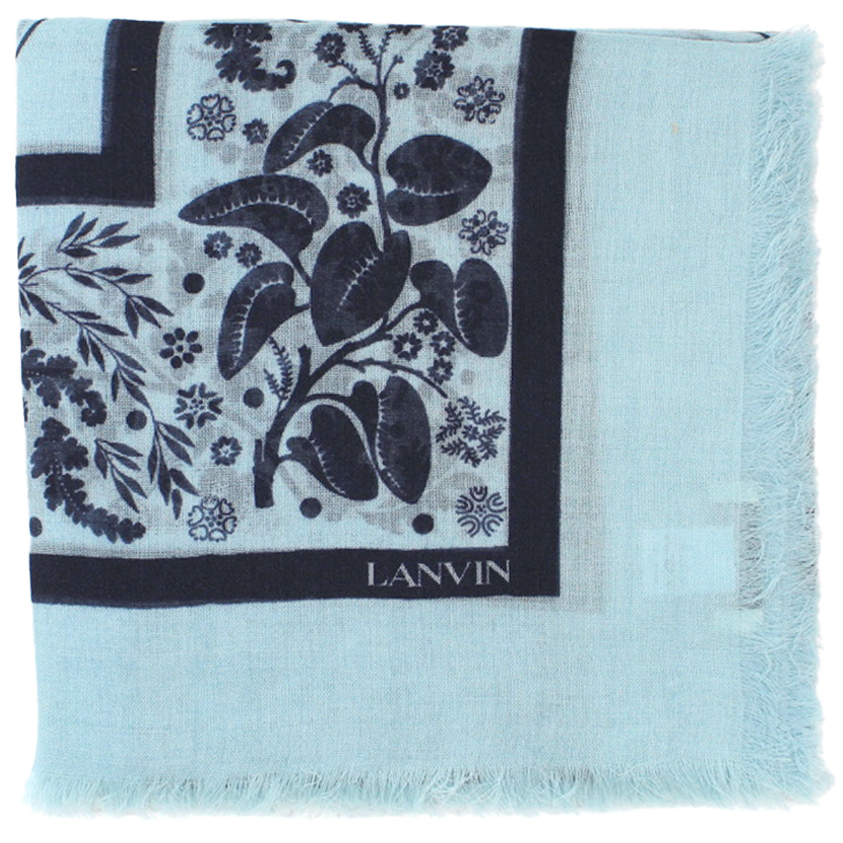 Lanvin Scarf Sky Blue 22 Faubourg S Honore - Wool Square Foulard