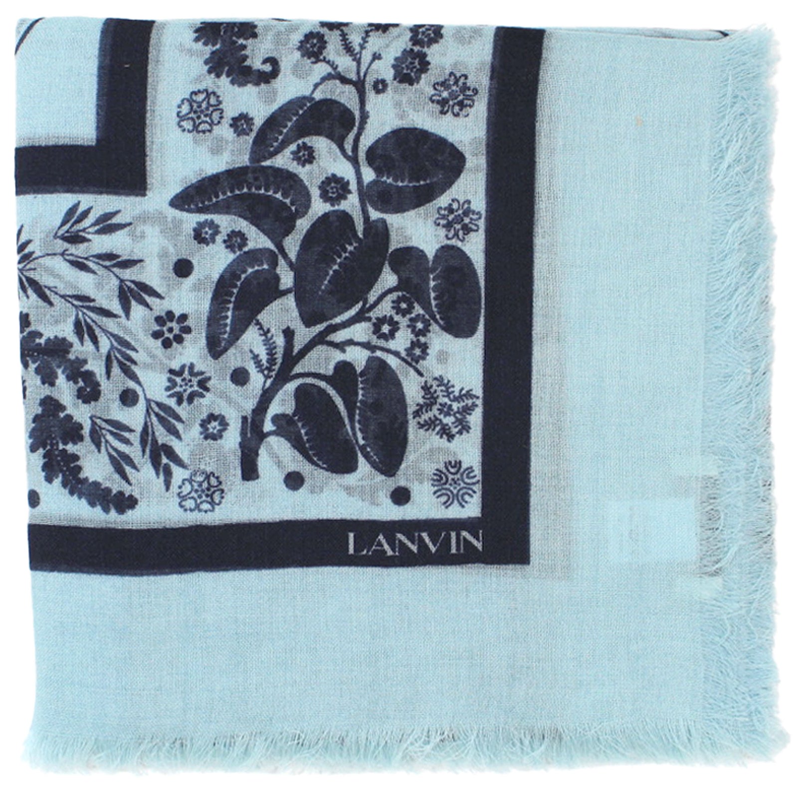 Lanvin Scarf Sky Blue 22 Faubourg S Honore - Wool Square Foulard
