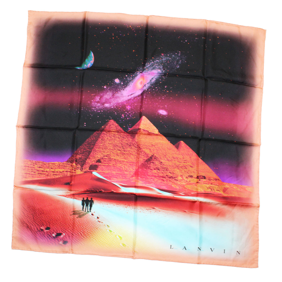 Lanvin Scarf Original Pink Blue Design