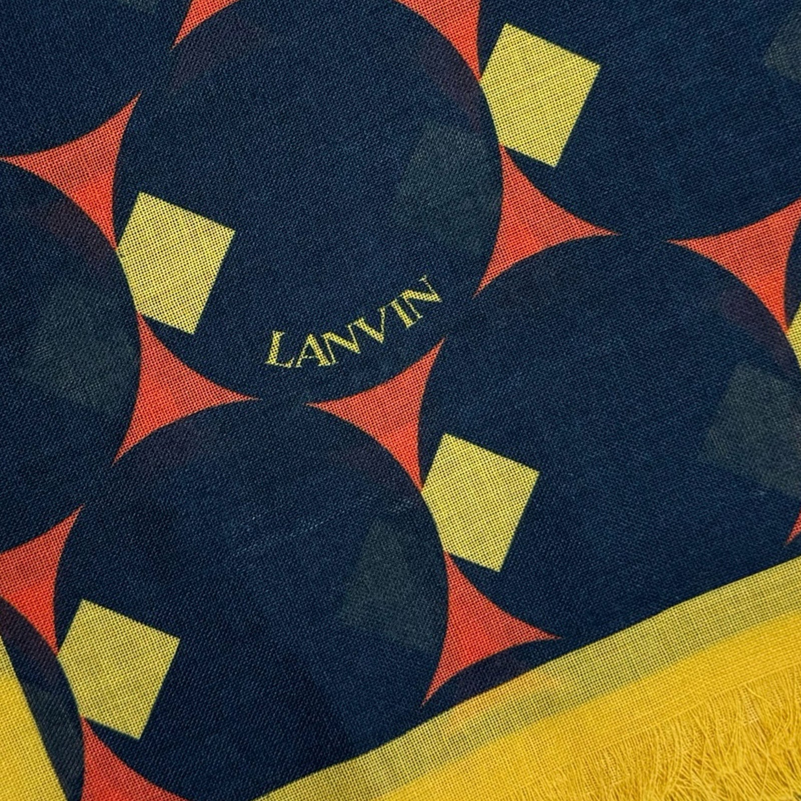 Lanvin Scarf Navy Yellow Design
