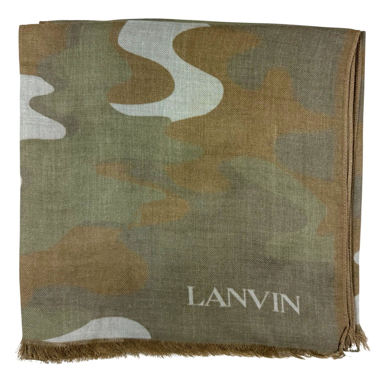 Lanvin Scarf Gray Taupe Camo