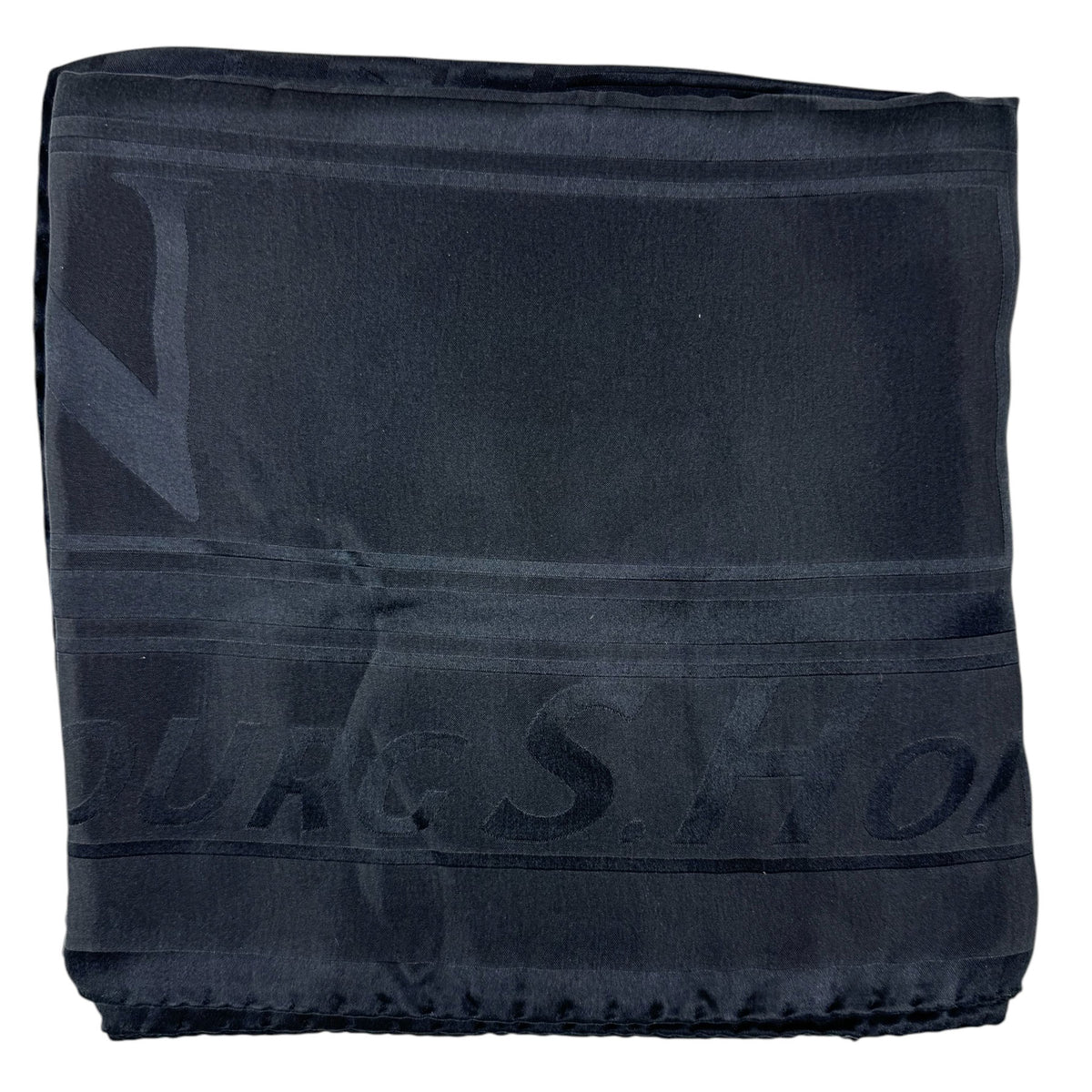 Lanvin Scarf Black 22 Rue du Faubourg Saint-Honoré Design - Extra Large Twill Silk Foulard