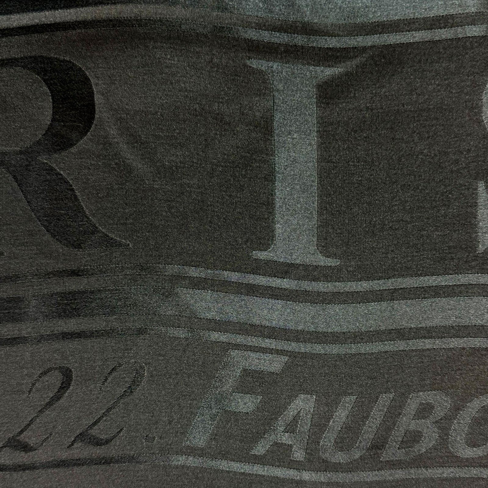 Lanvin Scarf Black 22 Rue du Faubourg Saint-Honoré Design - Extra Large Twill Silk Foulard