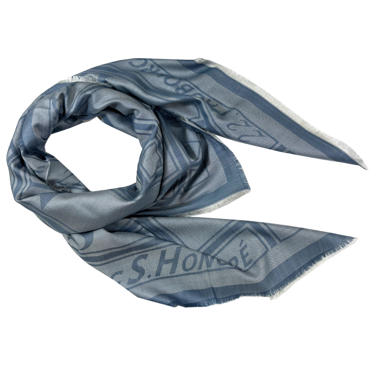 Lanvin Scarf Blue Gray 22 Rue du Faubourg Saint-Honoré - Extra Large Square Wrap SALE