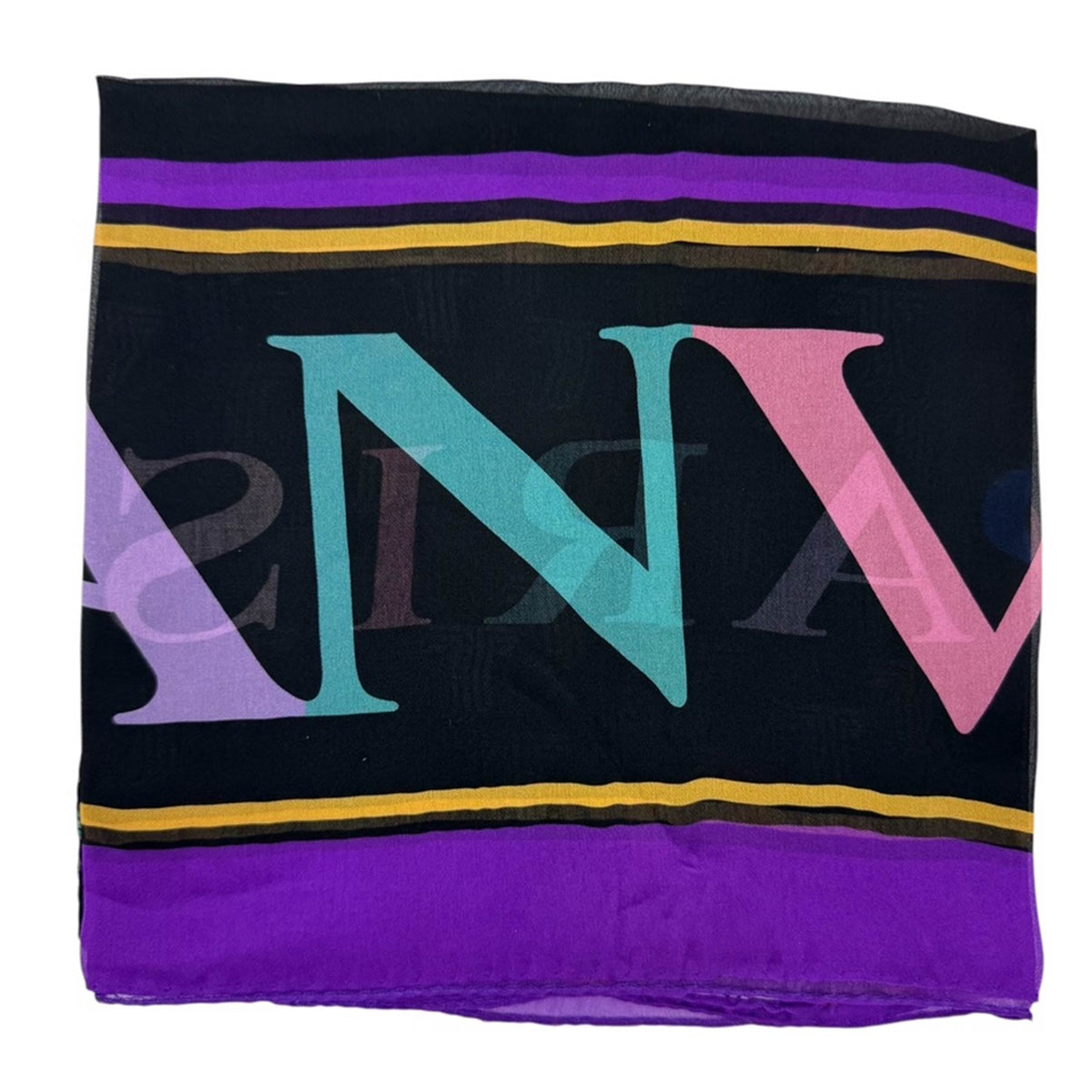 Lanvin Scarf Black Purple Logo