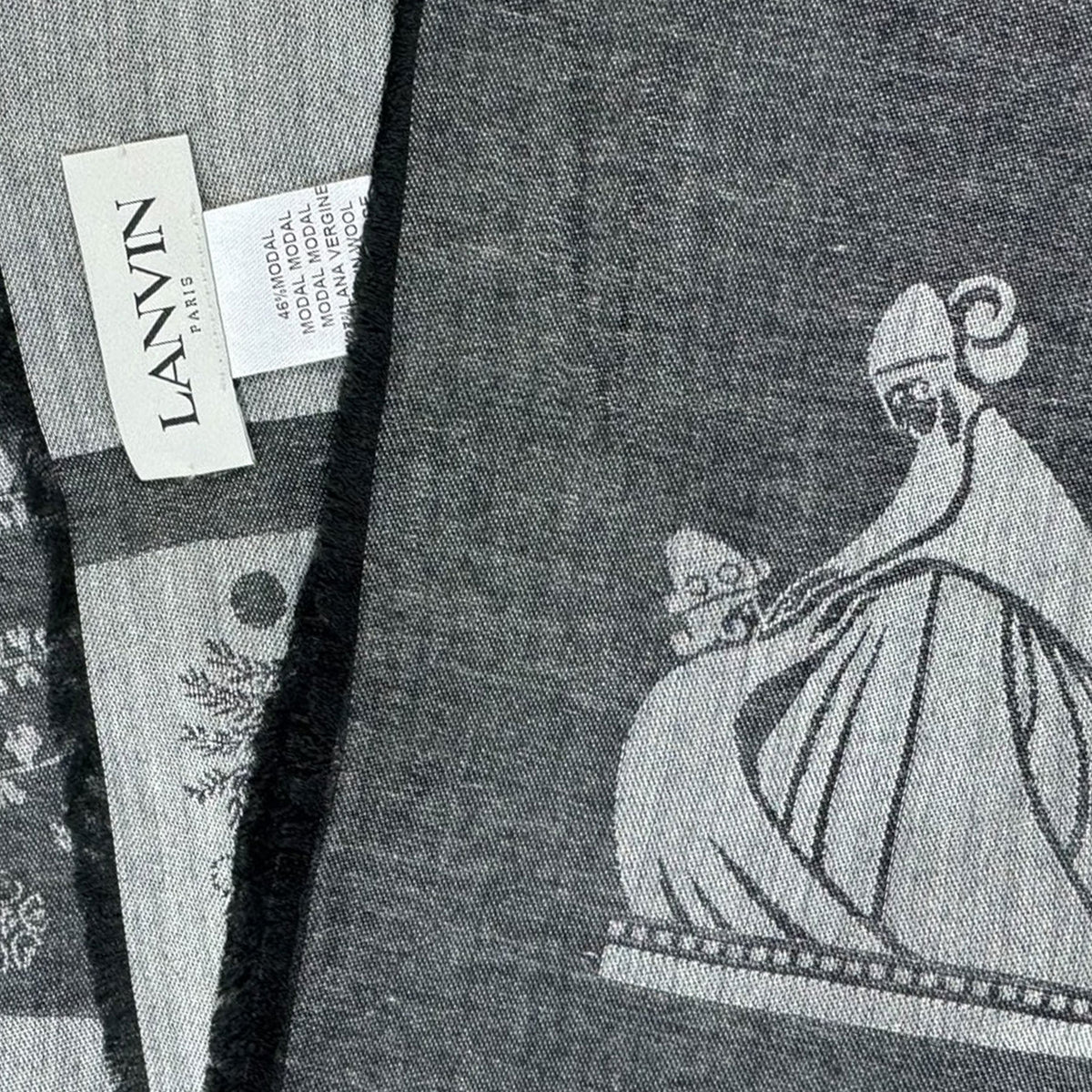 Lanvin Scarf Gray -  Modal Wool Silk Shawl SALE