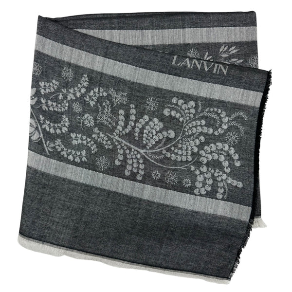 Lanvin Scarf Gray Design - Modal Wool Silk Shawl SALE - Como Milano