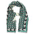Lanvin Scarf Green Black Geometric Design - Wool Silk Shawl