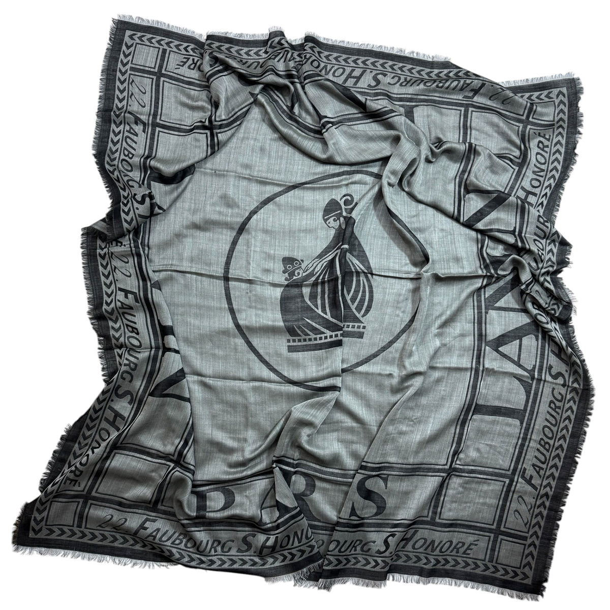 Lanvin Scarf Dark Gray 22 Rue du Faubourg Saint-Honoré - Extra Large Square Wrap