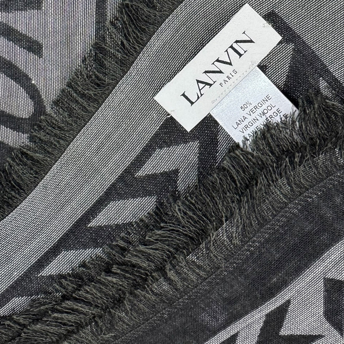 Lanvin Scarf Dark Gray 22 Rue du Faubourg Saint-Honoré - Extra Large Square Wrap FINAL SALE